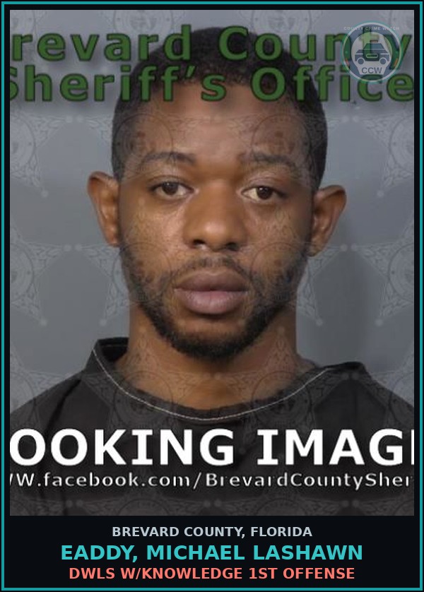 Booking mugshot of EADDY, MICHAEL LASHAWN in Brevard County