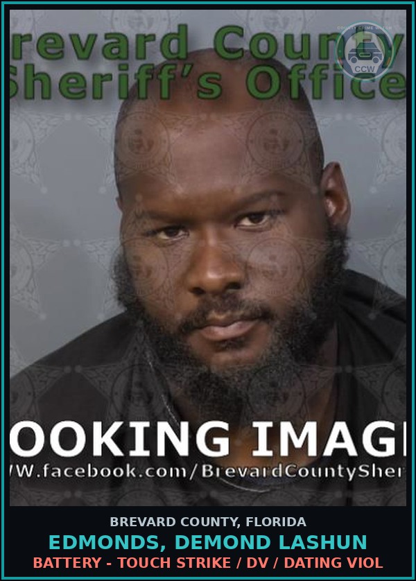 Booking mugshot of EDMONDS, DEMOND LASHUN in Brevard County