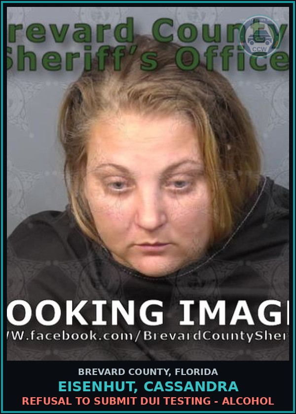 Booking mugshot of EISENHUT, CASSANDRA in Brevard County