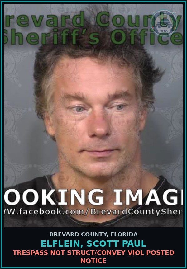 Booking mugshot of Elflein, Scott Paul in Brevard County