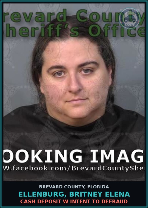 Booking mugshot of ELLENBURG, BRITNEY ELENA in Brevard County