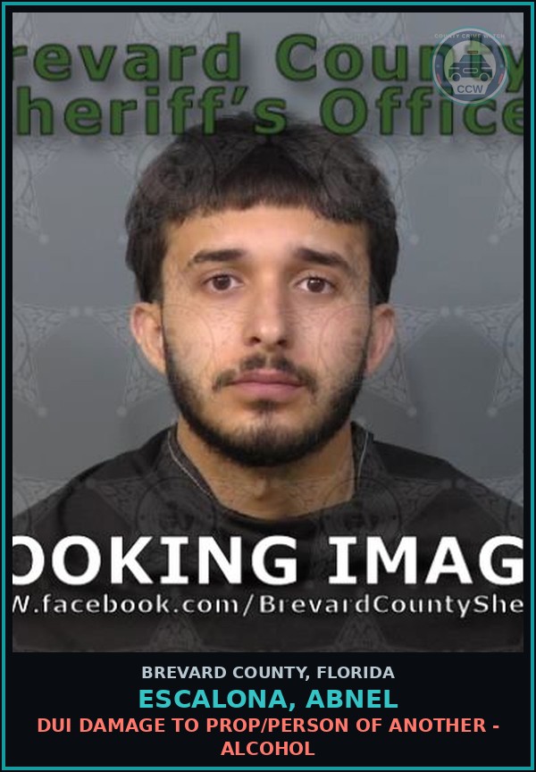 Booking mugshot of Escalona, Abnel in Brevard County