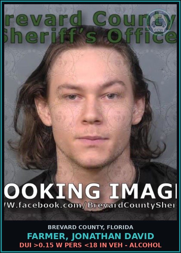 Booking mugshot of FARMER, JONATHAN DAVID in Brevard County