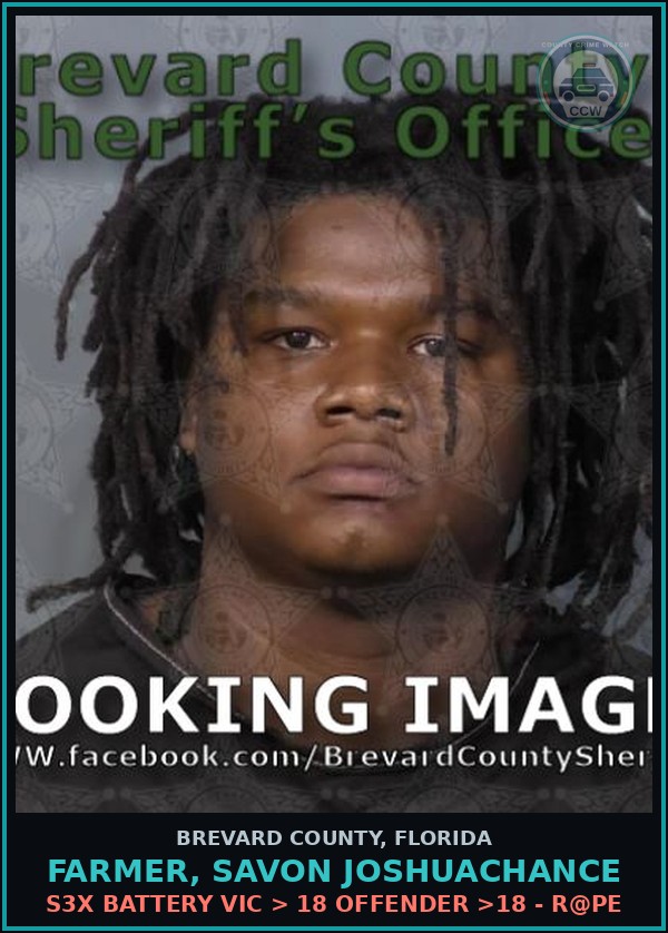 Booking mugshot of Farmer, SaVon JoshuaChance in Brevard County