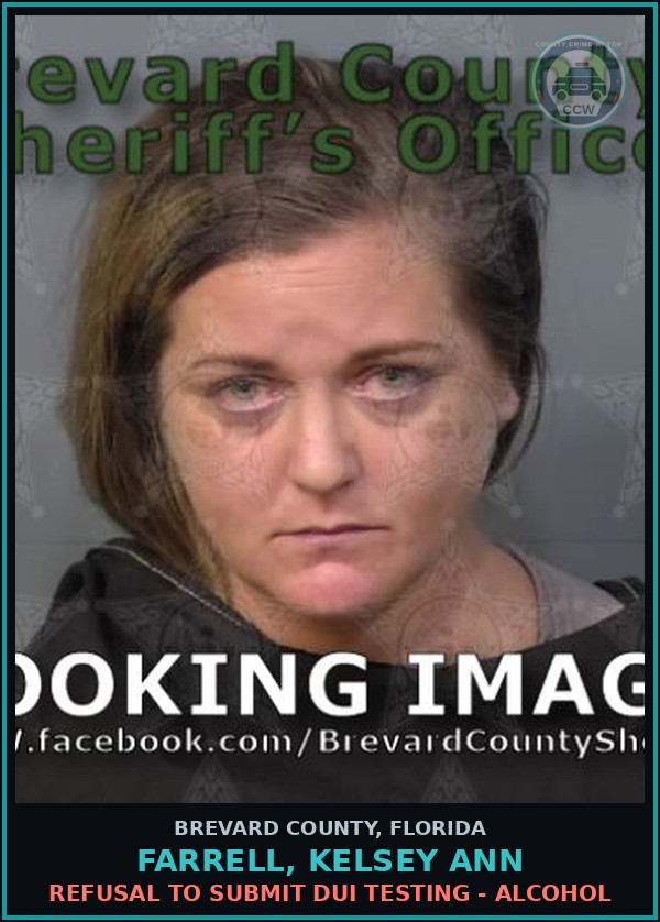 Booking mugshot of FARRELL, KELSEY ANN in Brevard County