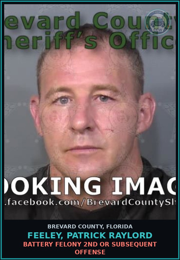 Booking mugshot of FEELEY, PATRICK RAYLORD in Brevard County