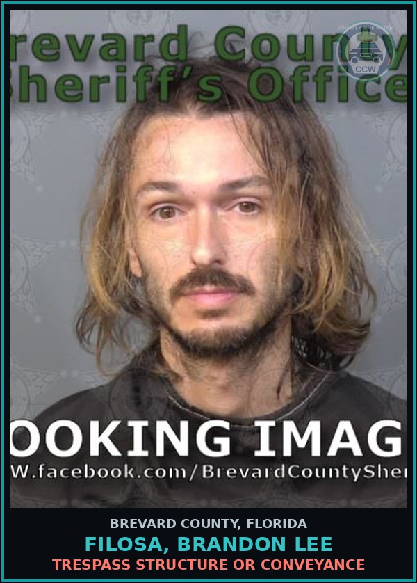 Booking mugshot of FILOSA, BRANDON LEE in Brevard County