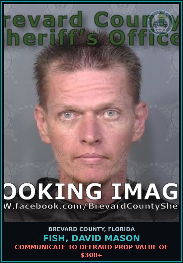 Booking mugshot of FISH, DAVID MASON in Brevard County