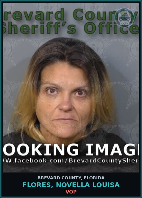 Booking mugshot of FLORES, NOVELLA LOUISA in Brevard County