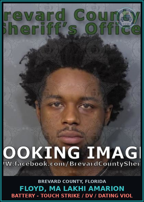 Booking mugshot of FLOYD, MA LAKHI AMARION in Brevard County