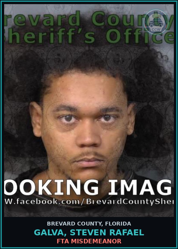 Booking mugshot of GALVA, STEVEN RAFAEL in Brevard County