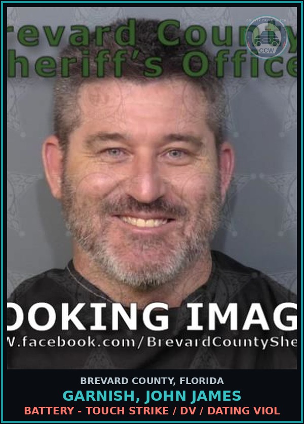 Booking mugshot of Garnish, John James in Brevard County