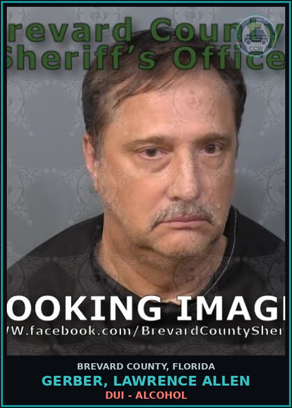 Booking mugshot of Gerber, Lawrence Allen in Brevard County