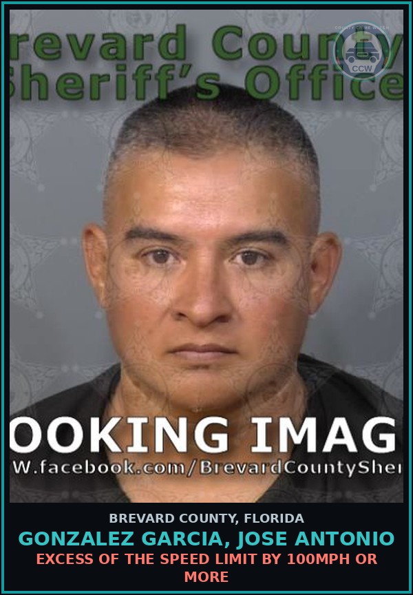 Booking mugshot of Gonzalez Garcia, Jose Antonio in Brevard County
