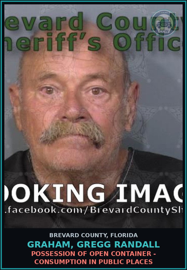 Booking mugshot of GRAHAM, GREGG RANDALL in Brevard County