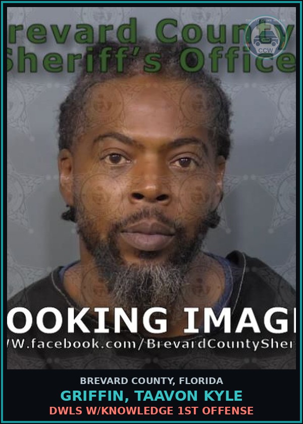 Booking mugshot of GRIFFIN, TAAVON KYLE in Brevard County