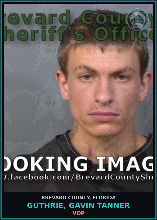 Booking mugshot of Guthrie, Gavin Tanner in Brevard County