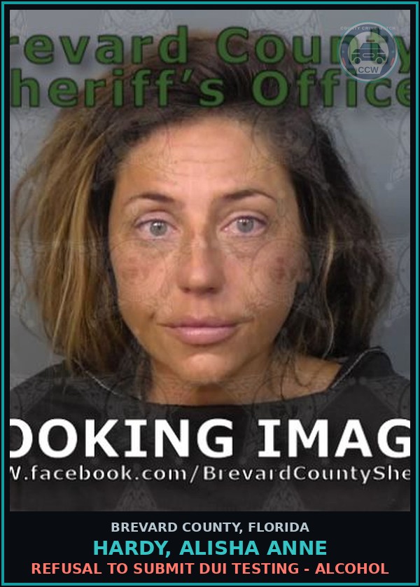 Booking mugshot of HARDY, ALISHA ANNE in Brevard County