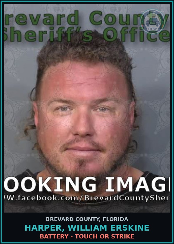 Booking mugshot of HARPER, WILLIAM ERSKINE in Brevard County