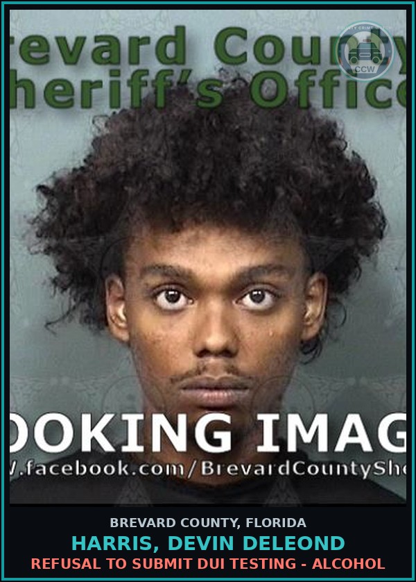 Booking mugshot of HARRIS, DEVIN DELEOND in Brevard County
