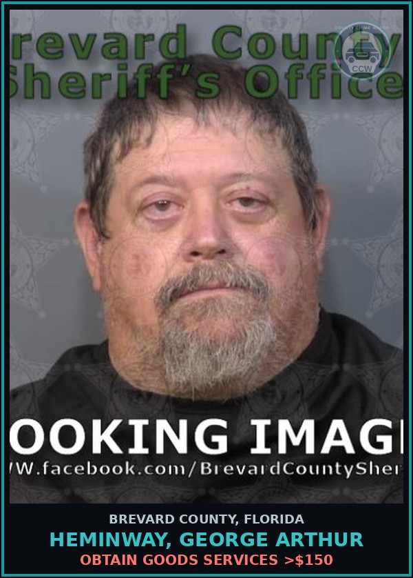 Booking mugshot of HEMINWAY, GEORGE ARTHUR in Brevard County