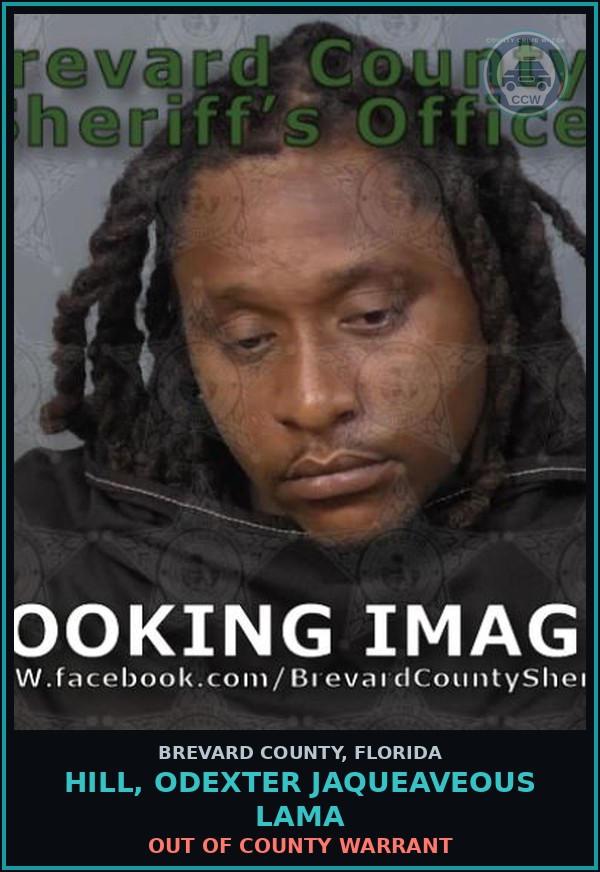 Booking mugshot of Hill, Odexter JAQUEAVEOUS LAMA in Brevard County