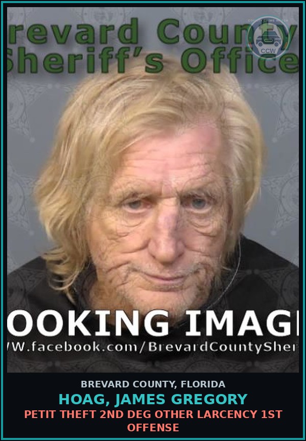 Booking mugshot of Hoag, James Gregory in Brevard County