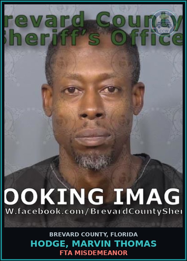 Booking mugshot of HODGE, MARVIN THOMAS in Brevard County