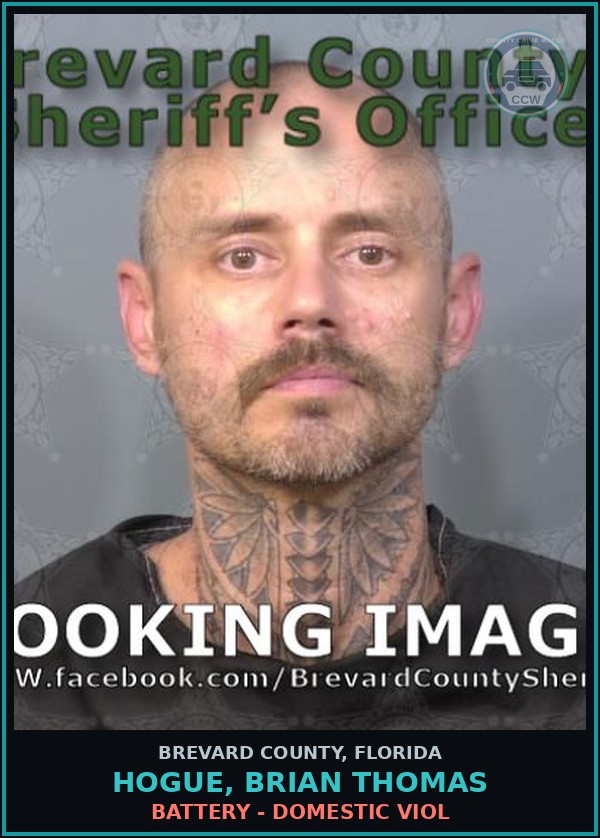 Booking mugshot of HOGUE, BRIAN THOMAS in Brevard County