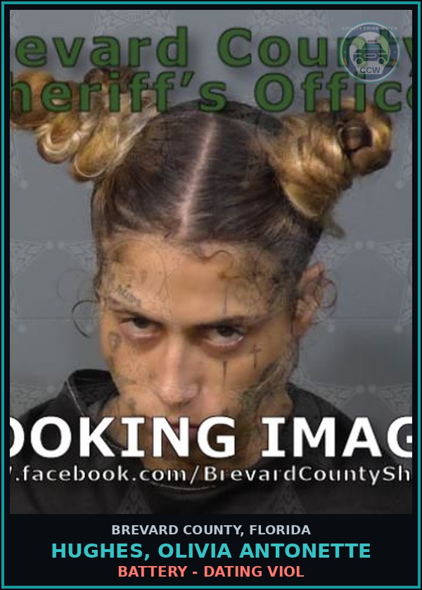 Booking mugshot of HUGHES, OLIVIA ANTONETTE in Brevard County