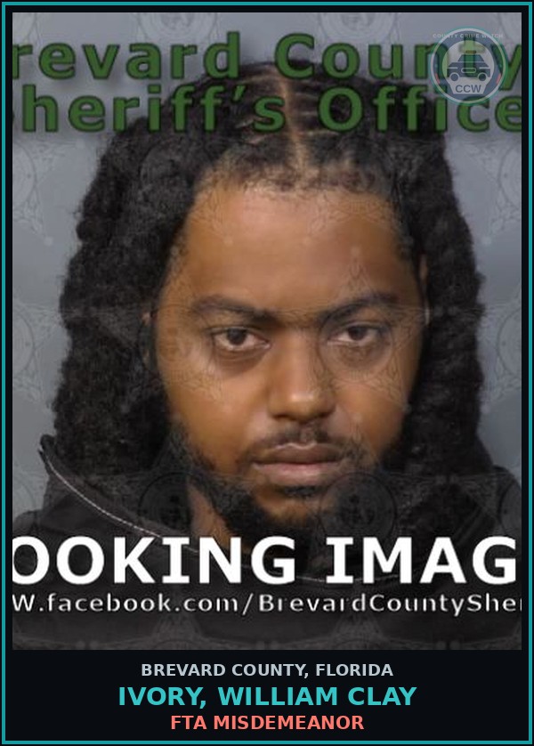 Booking mugshot of IVORY, WILLIAM CLAY in Brevard County