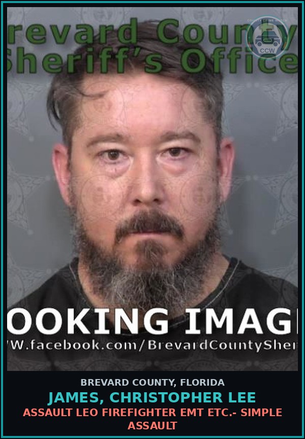 Booking mugshot of JAMES, CHRISTOPHER LEE in Brevard County