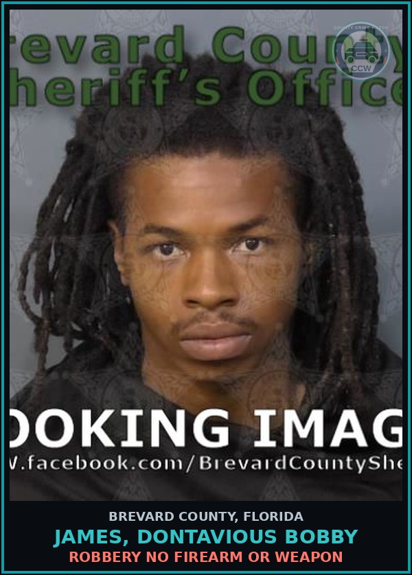 Booking mugshot of JAMES, DONTAVIOUS BOBBY in Brevard County