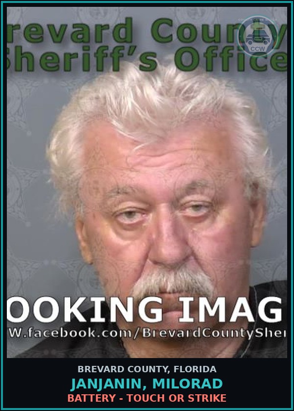 Booking mugshot of JANJANIN, MILORAD in Brevard County