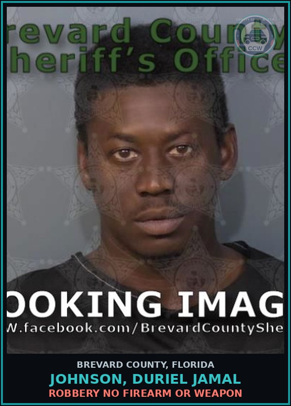 Booking mugshot of Johnson, Duriel Jamal in Brevard County
