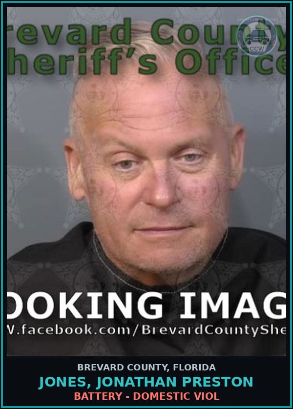Booking mugshot of Jones, Jonathan Preston in Brevard County