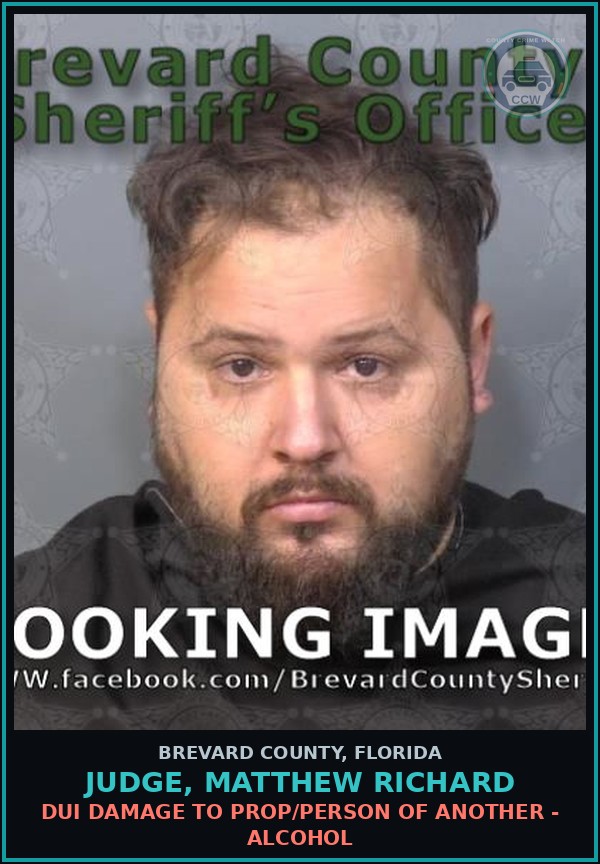 Booking mugshot of JUDGE, MATTHEW RICHARD in Brevard County