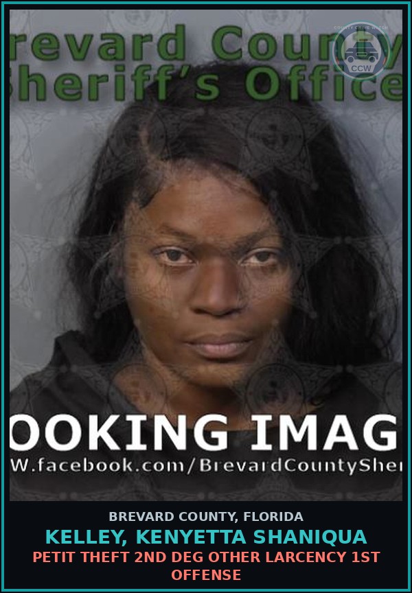 Booking mugshot of KELLEY, KENYETTA SHANIQUA in Brevard County