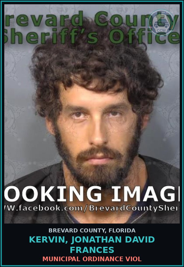 Booking mugshot of KERVIN, JONATHAN DAVID FRANCES in Brevard County