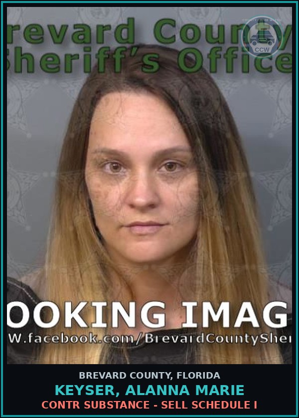 Booking mugshot of KEYSER, ALANNA MARIE in Brevard County