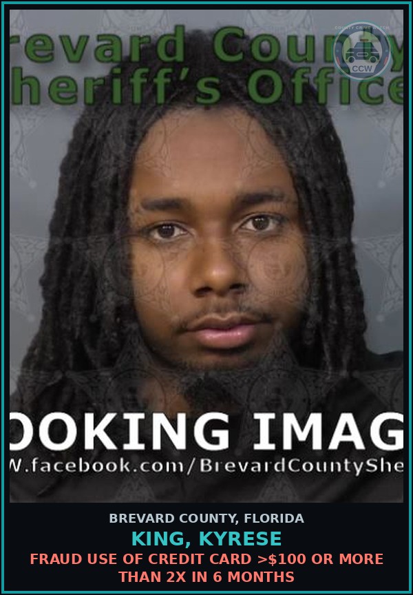 Booking mugshot of KING, KYRESE in Brevard County