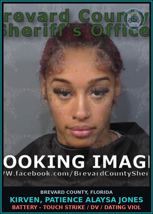 Booking mugshot of KIRVEN, PATIENCE ALAYSA JONES in Brevard County