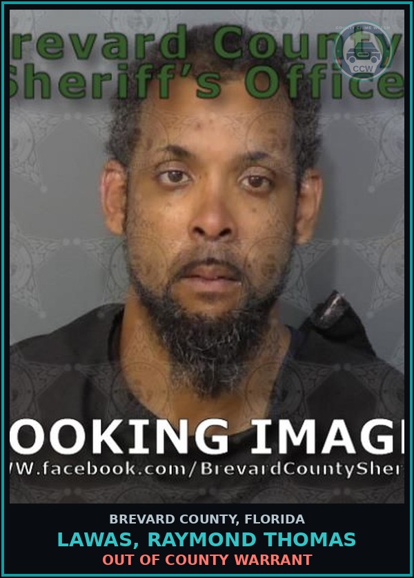 Booking mugshot of Lawas, Raymond Thomas in Brevard County