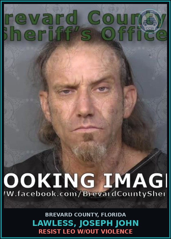 Booking mugshot of LAWLESS, JOSEPH JOHN in Brevard County