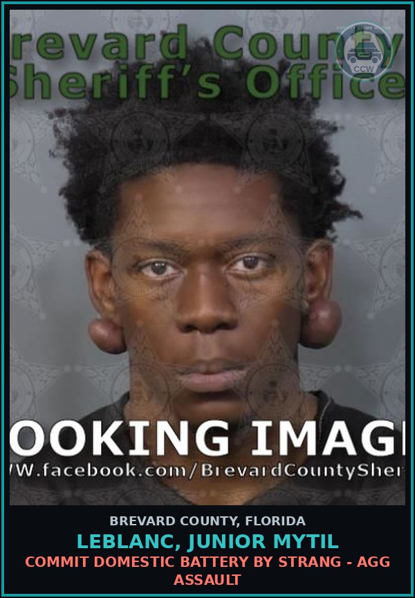 Booking mugshot of LEBLANC, JUNIOR MYTIL in Brevard County