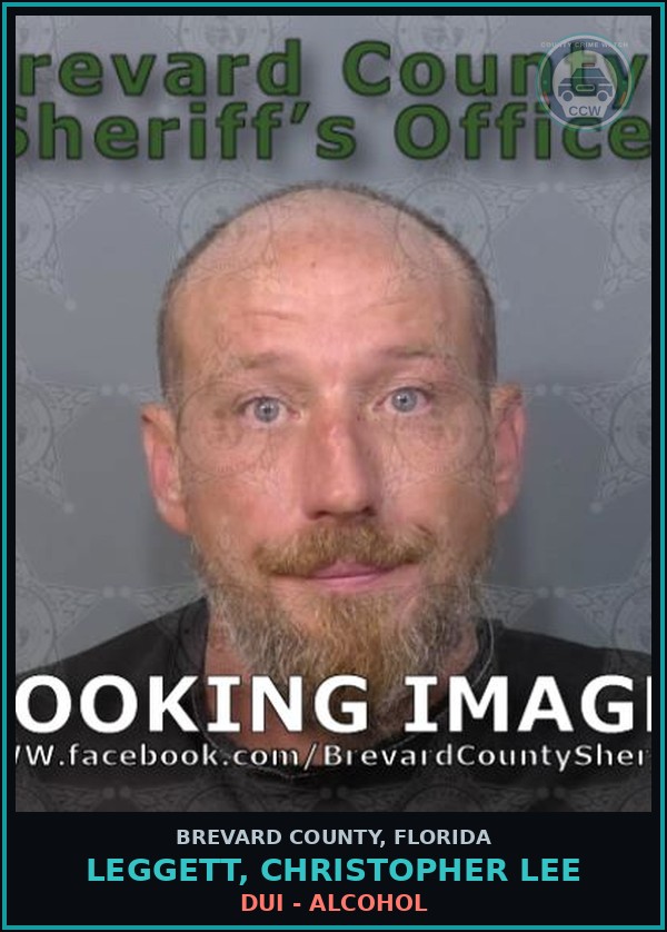Booking mugshot of Leggett, Christopher Lee in Brevard County