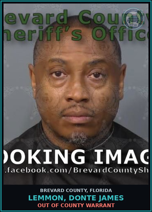 Booking mugshot of LEMMON, DONTE JAMES in Brevard County
