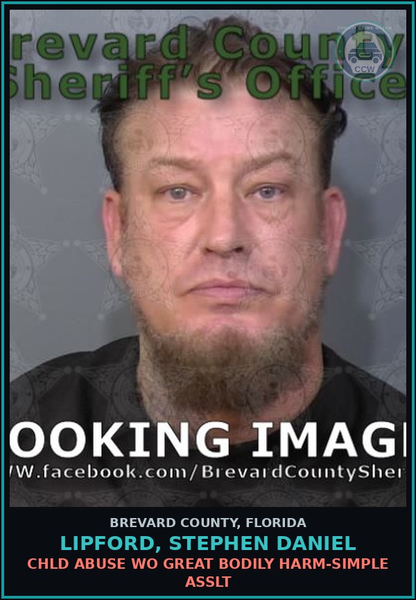 Booking mugshot of Lipford, Stephen Daniel in Brevard County