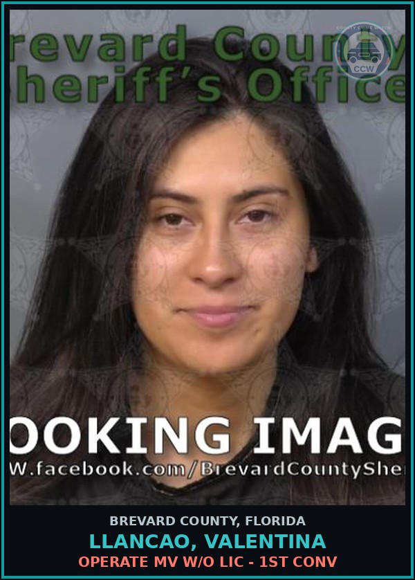 Booking mugshot of LLANCAO, VALENTINA in Brevard County