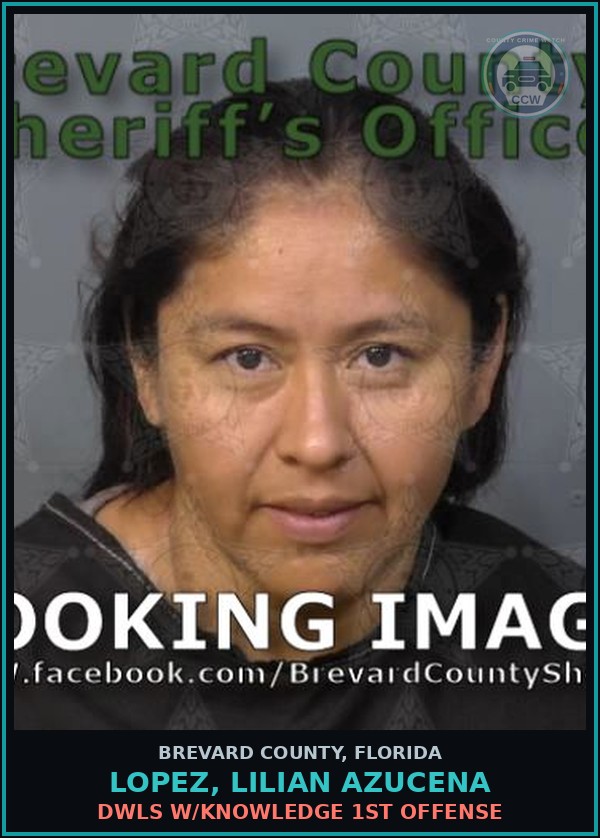 Booking mugshot of LOPEZ, LILIAN AZUCENA in Brevard County